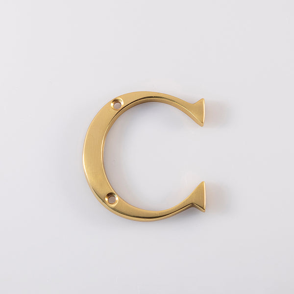 Carlisle Brass - Letter Face Fix (C) 50mm - Polished Brass - NC