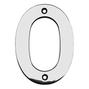 Eurospec - 100mm Door Numerals Number 0  - Bright Stainless Steel - NUM10100BSS - Choice Handles