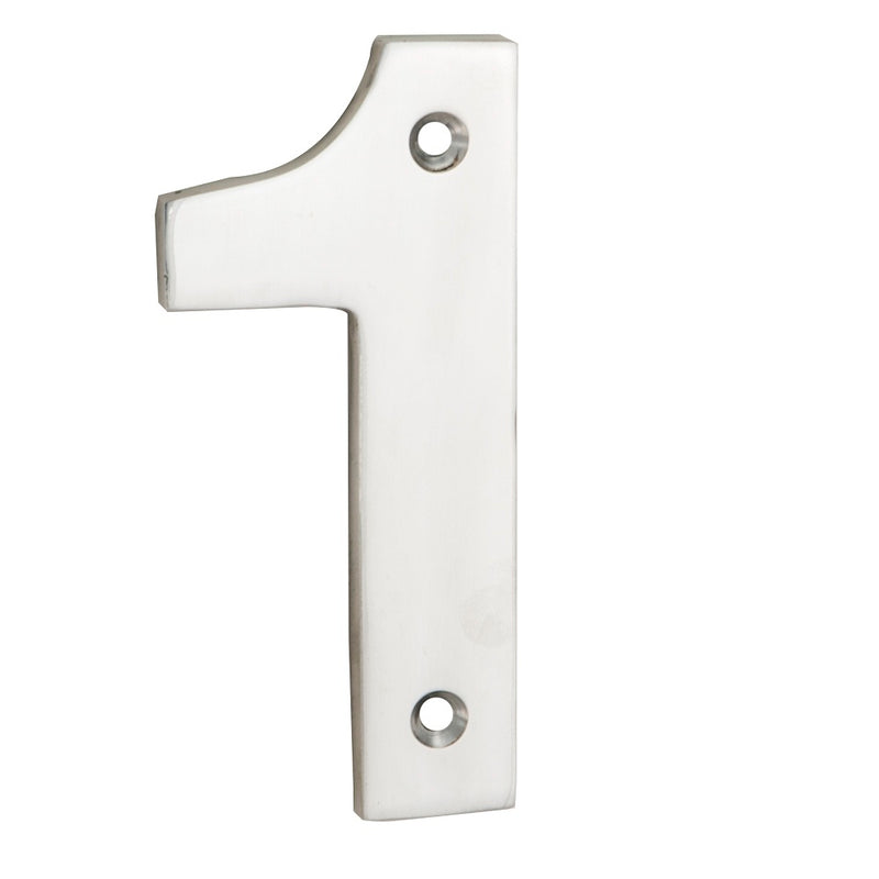 Eurospec - 100mm Door Numerals Number 1 - Bright Stainless Steel - NUM10101BSS