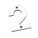 Eurospec - 100mm Door Numerals Number 2  - Bright Stainless Steel - NUM10102BSS - Choice Handles