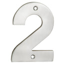 Eurospec - 100mm Door Numerals Number 2 - Satin Stainless Steel - NUM10102SSS - Choice Handles
