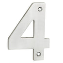Eurospec - 100mm Door Numerals Number 4 - Satin Stainless Steel - NUM10104SSS - Choice Handles
