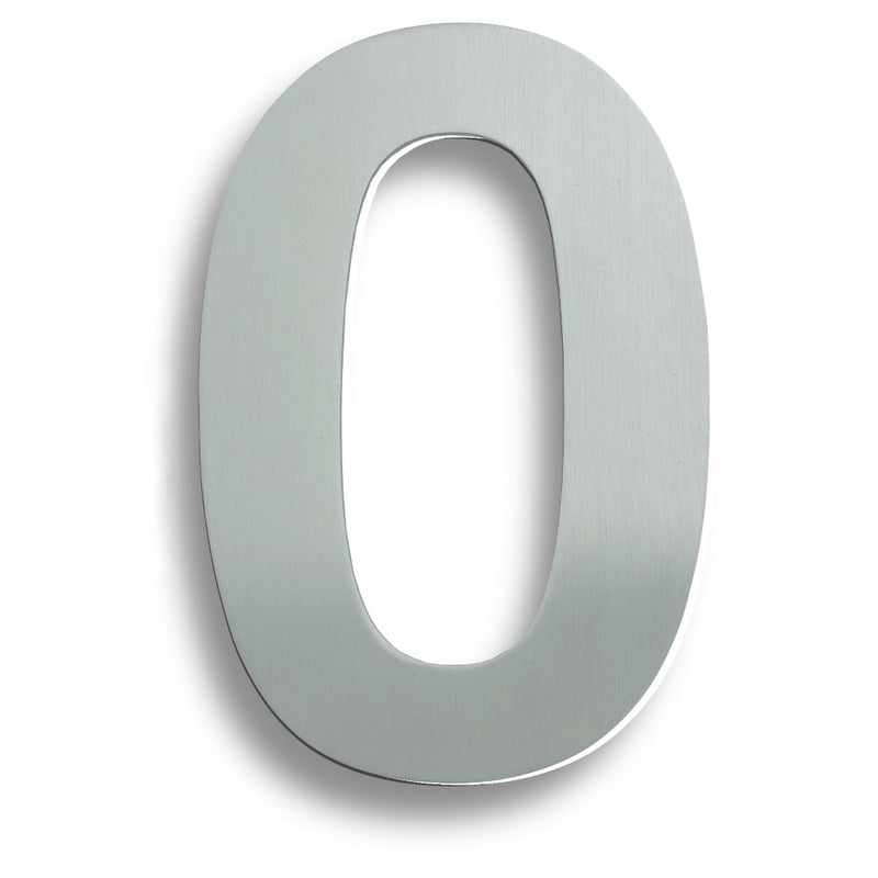Eurospec - 178mm Stainless Steel 7" Door Numerals (0-9) (Number 0) - Bright Stainless Steel - NUM10170BSS