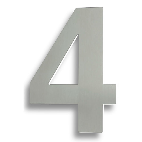 Eurospec - 178mm Stainless Steel 7" Door Numerals (0-9) (Number 4) - Bright Stainless Steel - NUM10174BSS