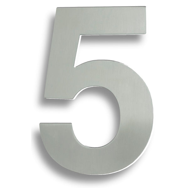 Eurospec - 178mm Stainless Steel 7" Door Numerals (0-9) (Number 5) - Bright Stainless Steel - NUM10175BSS