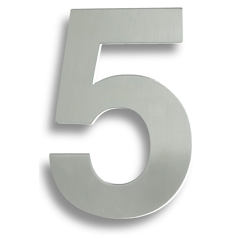 Eurospec - 178mm Stainless Steel 7" Door Numerals (0-9) (Number 5) - Bright Stainless Steel - NUM10175BSS