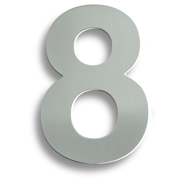 Eurospec - 178mm Stainless Steel 7" Door Numerals (0-9) (Number 8) - Bright Stainless Steel - NUM10178BSS