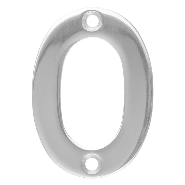 Eurospec - 50mm Door Numerals Number 0 - Bright Stainless Steel - NUM10500BSS