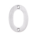 Eurospec - 50mm Door Numerals Number 0  - Satin Stainless Steel - NUM10500SSS - Choice Handles