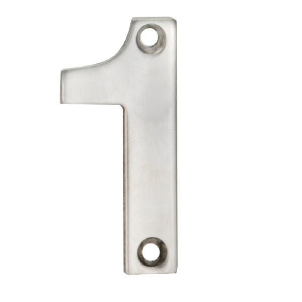 Eurospec - 50mm Door Numerals Number 1  - Satin Stainless Steel - NUM10501SSS
