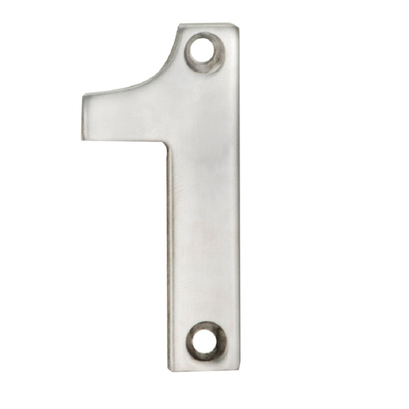 Eurospec - 50mm Door Numerals Number 1  - Bright Stainless Steel - NUM10501BSS