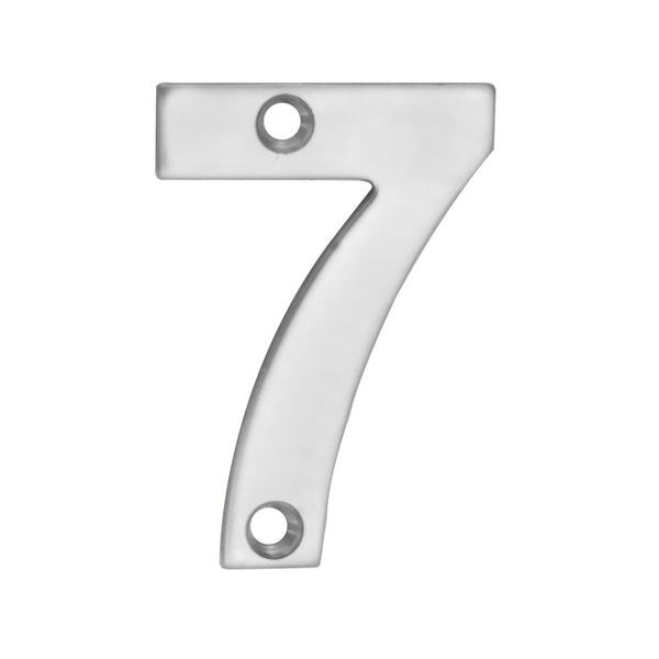 Eurospec - 50mm Door Numerals Number 7 - Satin Stainless Steel - NUM10507SSS