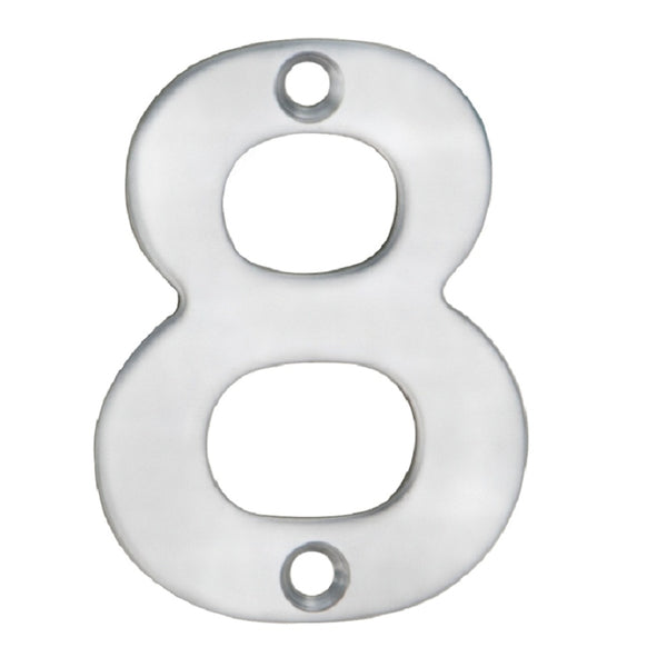 Eurospec - 50mm Door Numerals Number 8 - Satin Stainless Steel - NUM10508SSS