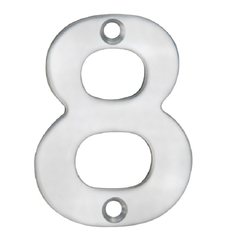 Eurospec - 50mm Door Numerals Number 8 - Bright Stainless Steel - NUM10508BSS