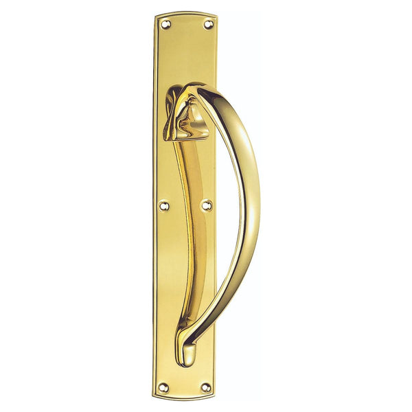 Carlisle Brass - Large Pull Handle Right Hand 457mm x 76mm  - Polished Brass - PF100R - Choice Handles