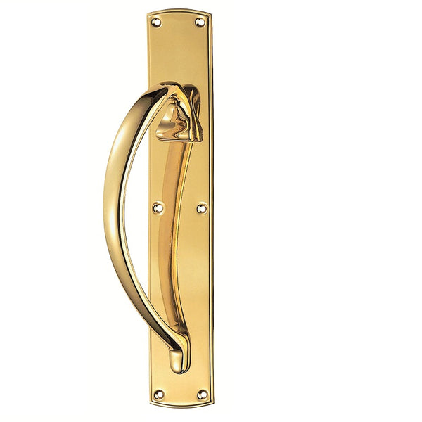 Carlisle Brass - Large Pull Handle Left Hand 53mm x 75mm  - Polished Brass - PF101L - Choice Handles