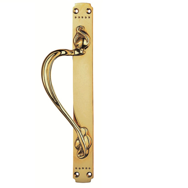 Carlisle Brass - Laurin Pull Handle Left Hand 376mm x 42mm  - Polished Brass - PF109AL - Choice Handles