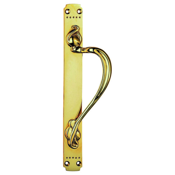 Carlisle Brass - Laurin Pull Handle Right Hand 376mm x 42mm  - Polished Brass - PF109AR - Choice Handles