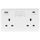 Eurolite Enhance White Plastic Enhance White Plastic 2 Gang Usb C Socket - White - PL4620C - Choice Handles