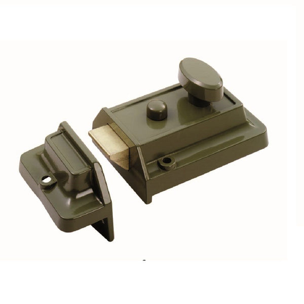 Eurospec - Traditional Rim Cylinder Nightlatch Green/Satin Chrome - Green - RCN8160GN/SC