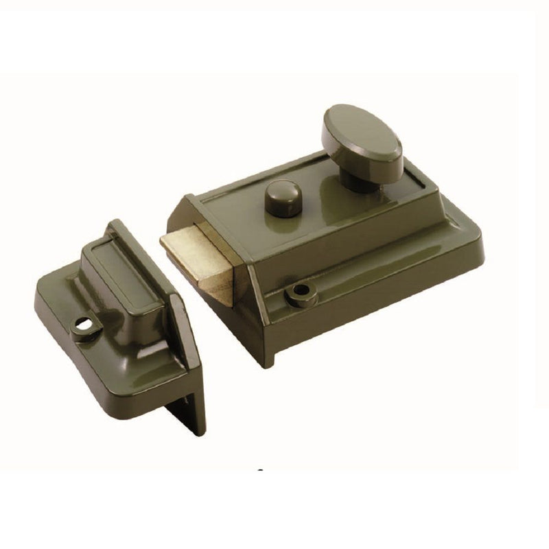 Eurospec - Traditional Rim Cylinder Nightlatch Green/Satin Chrome - Green - RCN8160GN/SC