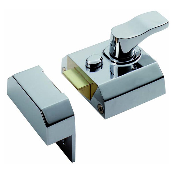 Eurospec - Contract Rim Cylinder Nightlatch 60mm Lockcase Only - Polished Chrome - RCN8260L/PC