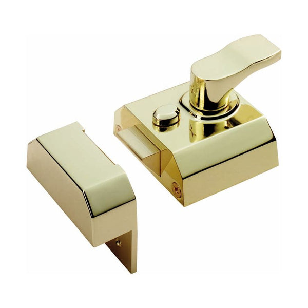 Eurospec - Deadlocking Rim Cylinder Nightlatch 40mm - Electro Brassed - RCN8340EB - Choice Handles