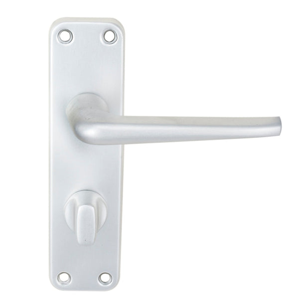 Eurospec - Aluminium Lever on WC Backplate - Satin Anodised Aluminium - SAA21WC - Choice Handles