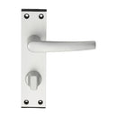 Eurospec - Aluminium MIAL Lever on bathroom / privacy backplate - Satin Anodised Aluminium - SAA60WC - Choice Handles