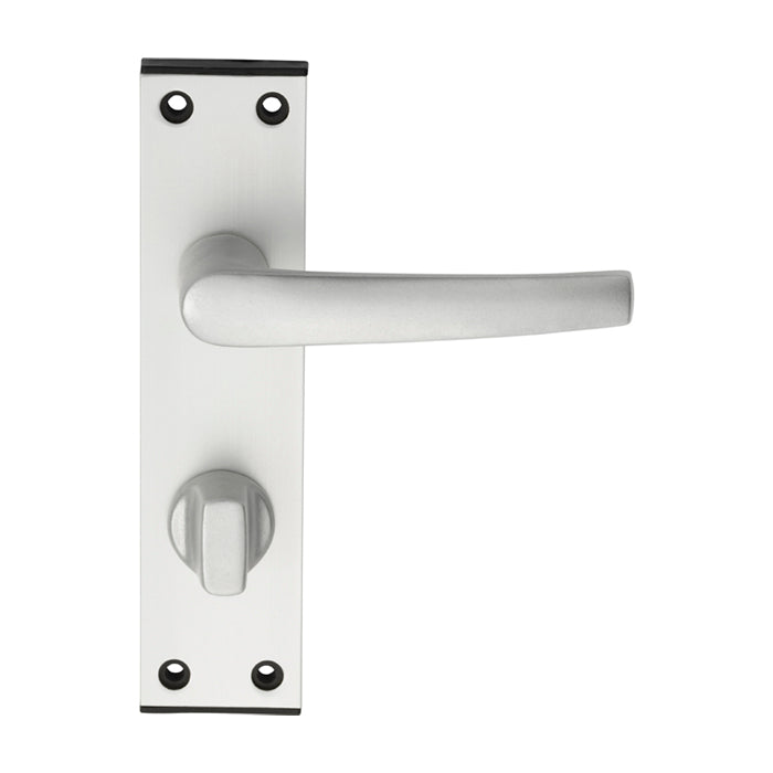 Eurospec - Aluminium MIAL Lever on bathroom / privacy backplate - Satin Anodised Aluminium - SAA60WC - Choice Handles