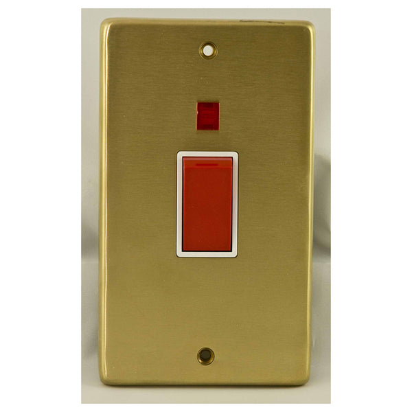 Eurolite Stainless steel 45Amp Switch With Neon Indicator - Satin Brass - SB45ASWNW - Choice Handles