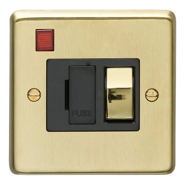 Eurolite Stainless steel Switched Fuse Spur - Satin Brass - SBSWFNB - Choice Handles