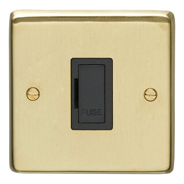 Eurolite Stainless steel Unswitched Fuse Spur - Satin Brass - SBUSWFB - Choice Handles