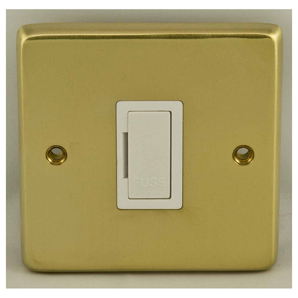 Eurolite Stainless steel Unswitched Fuse Spur - Satin Brass - SBUSWFW - Choice Handles