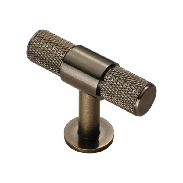 Carlisle Brass - Knurled T-bar Knob 50mm - Antique Brass - FTD701AB - Choice Handles