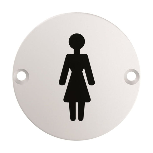 Eurospec - Signage Female Symbol 75mm - Satin Stainless Steel - SEX1012SSS - Choice Handles