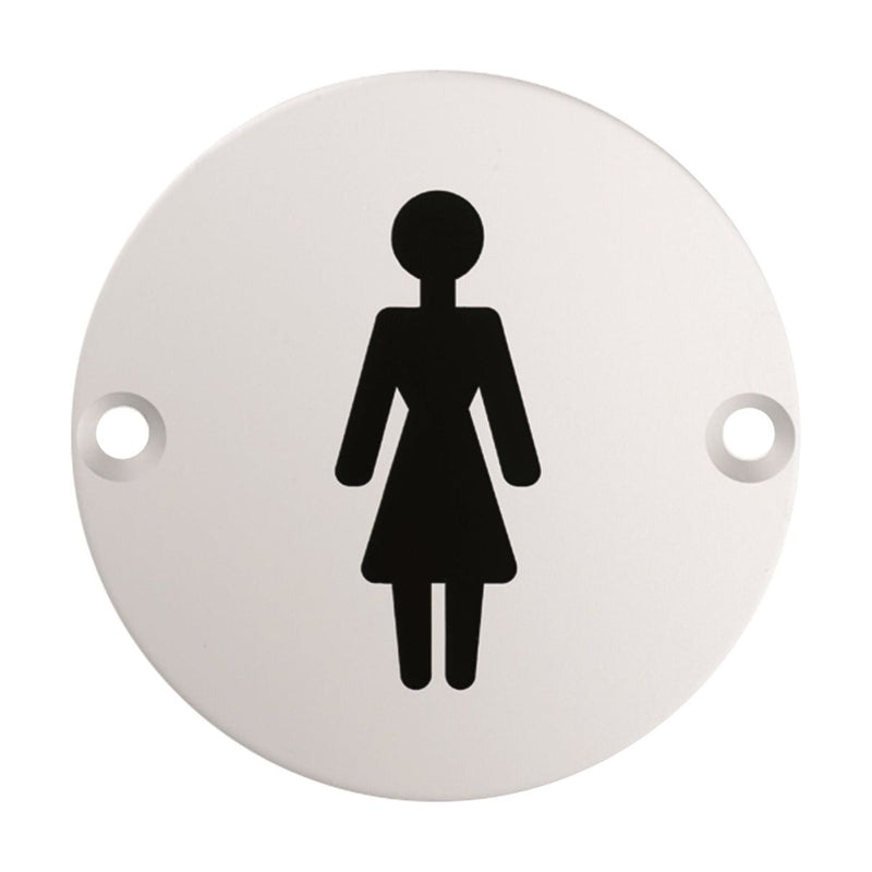 Eurospec - Signage Female Symbol 75mm - Satin Stainless Steel - SEX1012SSS - Choice Handles