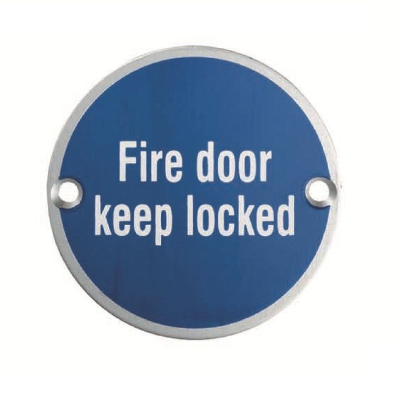 Eurospec - Fire Door Keep Locked Symbol 75mm - Satin Anodised Aluminium - SEX4015SAA - Choice Handles
