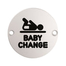 Eurospec - Signage Baby Change Symbol 75mm  - Satin Stainless Steel - SEX1019SSS - Choice Handles