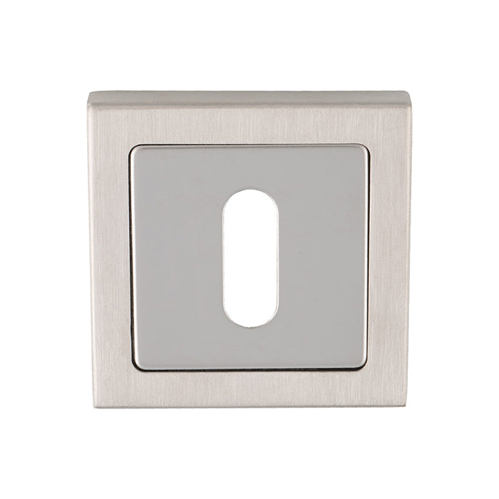 Eurospec - Square Escutcheons - Bright/Satin Stainless Steel - SSP1405SSS/DUO