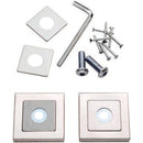 Eurospec - Face Fix Square Rose To Suit Pull Handles - Pair - Bright/Satin Stainless Steel - SSR1405SSS/DUO - Choice Handles