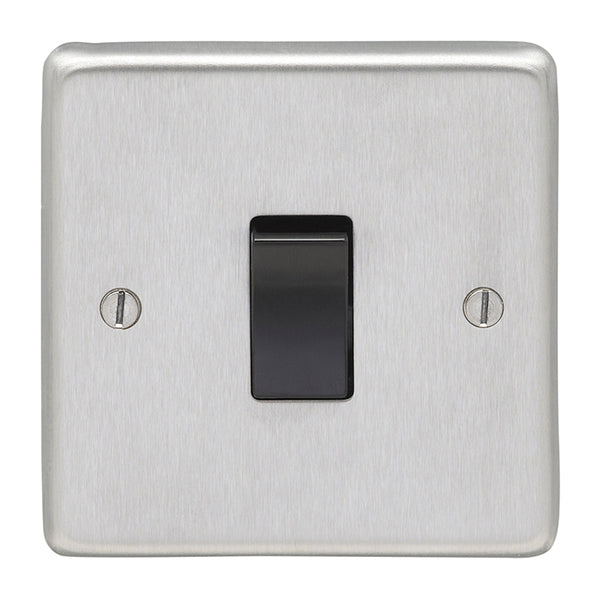 Eurolite Stainless steel 1 Gang Switch - Satin Stainless Steel - SSS1SWB - Choice Handles