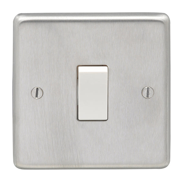 Eurolite Stainless steel 1 Gang Switch - Satin Stainless Steel - SSS1SWW - Choice Handles