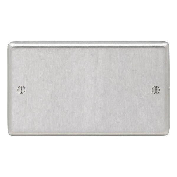 Eurolite Stainless steel Double Blank Plate - Satin Stainless Steel - SSS2B - Choice Handles