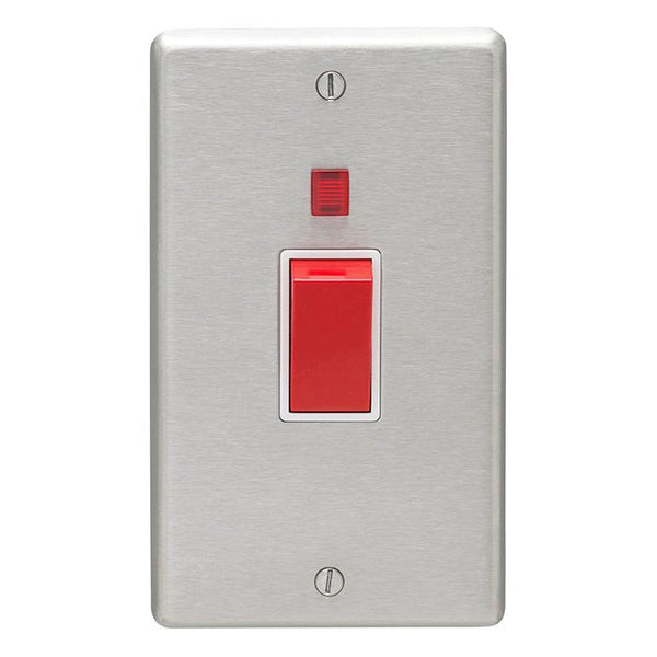Eurolite Stainless steel 45Amp Switch With Neon Indicator - Satin Stainless Steel - SSS45ASWNW - Choice Handles