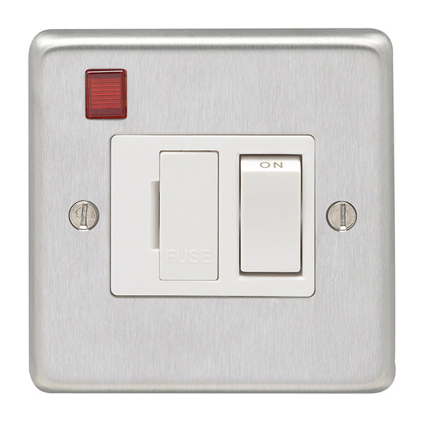 Eurolite Stainless steel Switched Fuse Spur - Satin Stainless Steel - SSSSWFNW - Choice Handles
