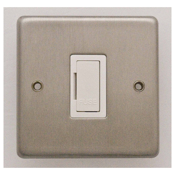 Eurolite Stainless steel Unswitched Fuse Spur - Satin Stainless Steel - SSSUSWFW - Choice Handles