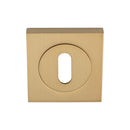 Serozzetta - Serozzetta Square Standard Lock Profile Escutcheon - Satin Brass - SZM003SQSB - Choice Handles