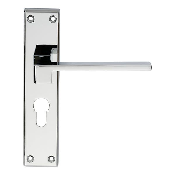Serozzetta - Serozzetta Equi Lever on Euro Lock Backplate - Polished Chrome - SZM371YCP - Choice Handles