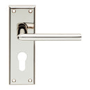 Serozzetta - SEROZZETTA dieci lever on face-fix backplate - euro 47.5mm - Polished Nickel - SZR011YPN - Choice Handles